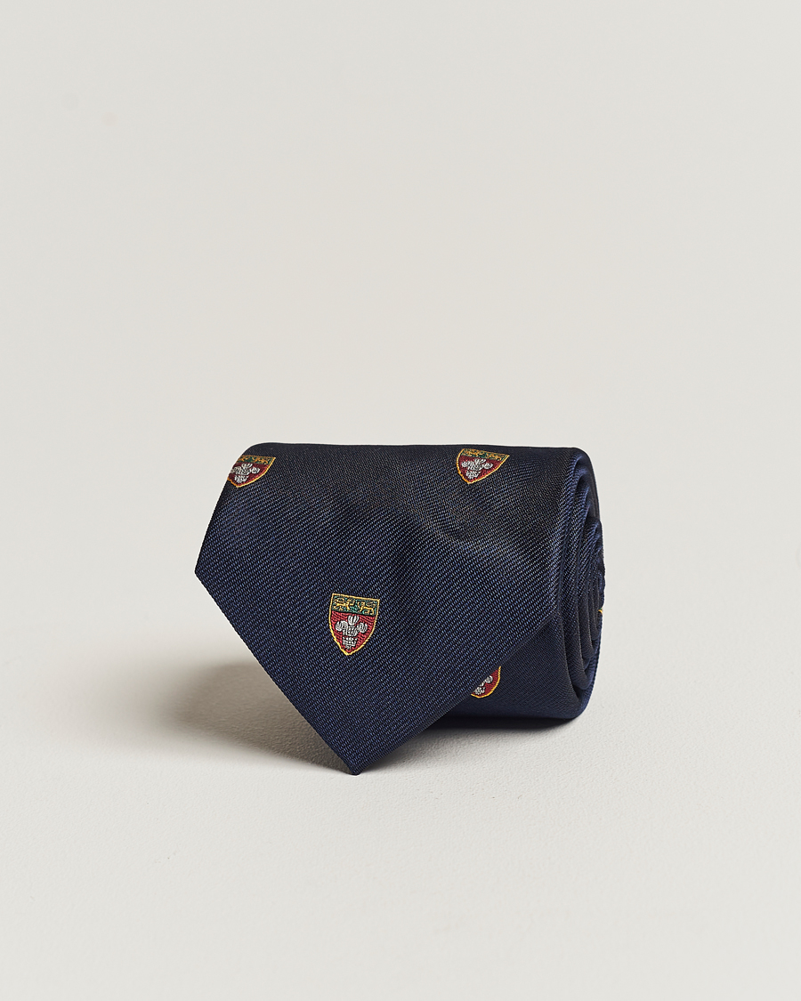 Herren | Polo Ralph Lauren Heritage Crest Striped Tie Navy | Polo Ralph Lauren | Heritage Crest Striped Tie Navy