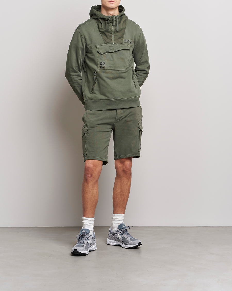 Herren | Shorts | RLX Ralph Lauren | Terry Back Fleece Cargo Shorts Fossil Green