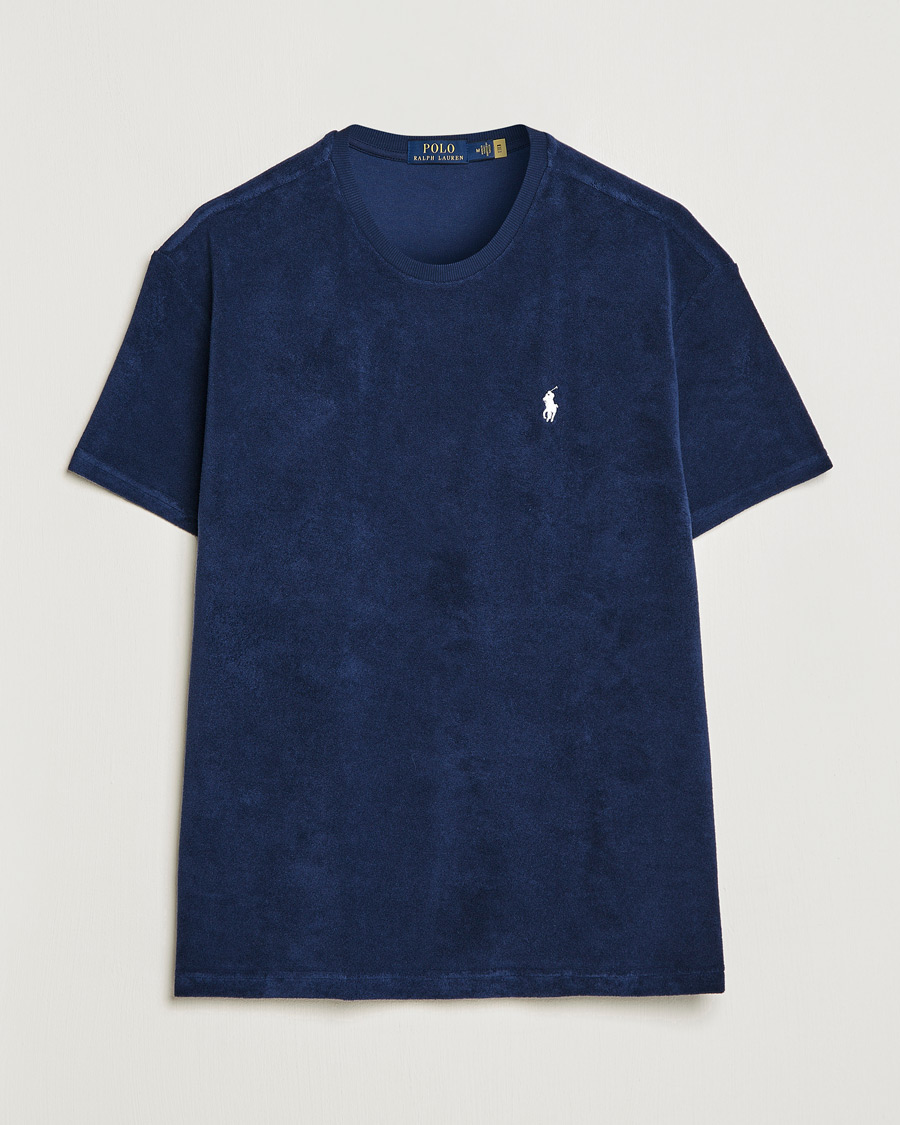 Herren | T-Shirts | Polo Ralph Lauren | Cotton Terry Crew Neck T-shirt Newport Navy