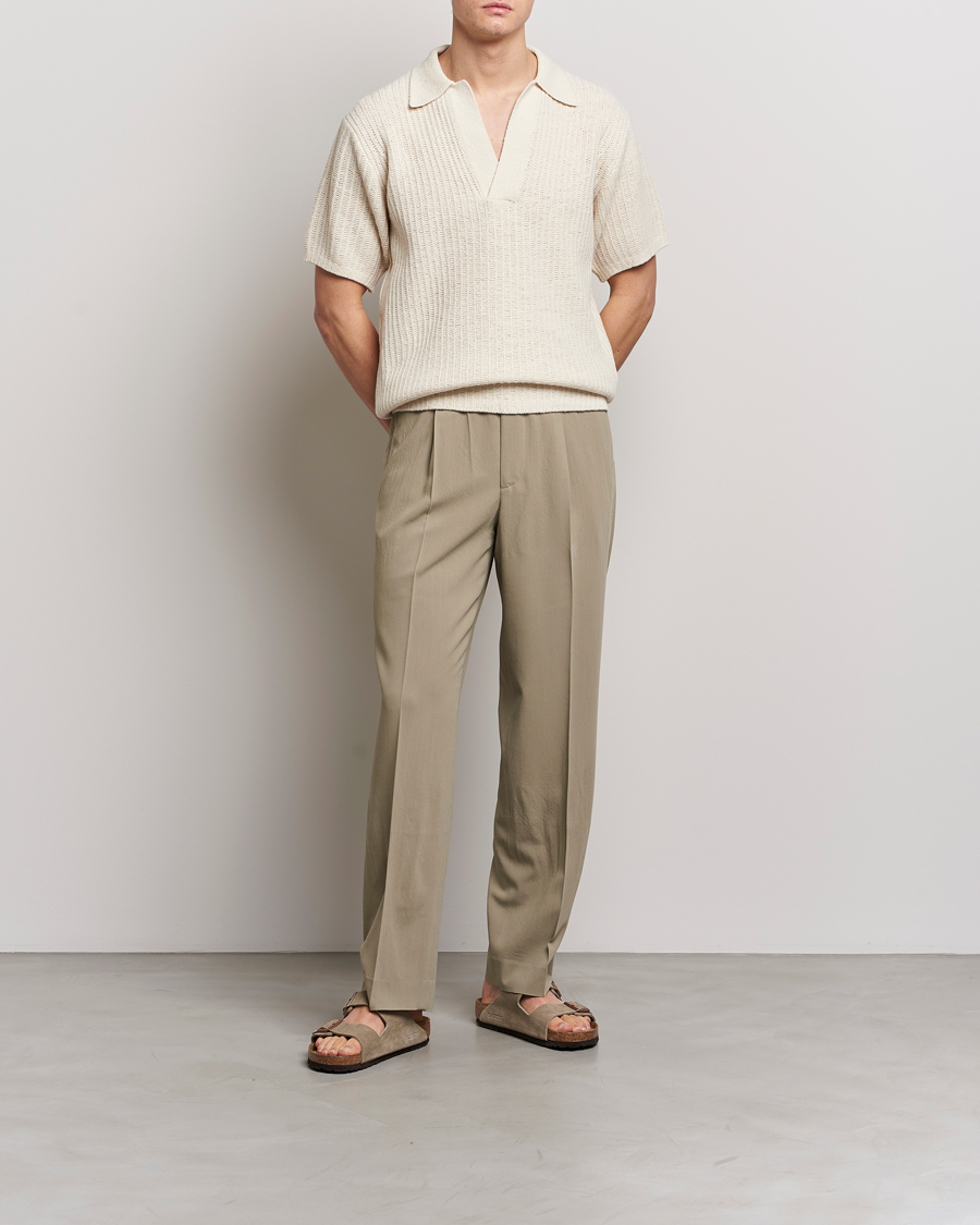 Herren | Poloshirts | Auralee | Wool Rib Knit Skipper Polo Ecru
