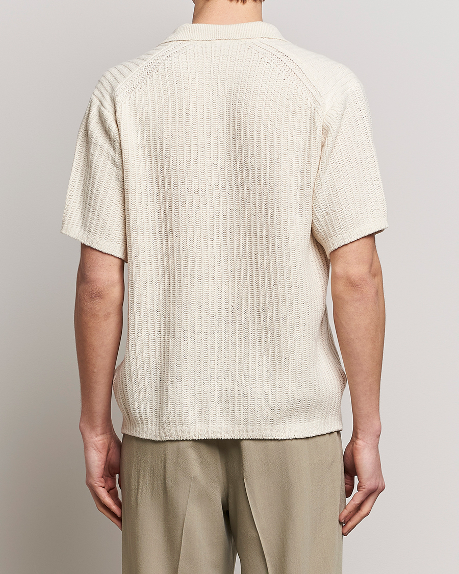 Herren | Poloshirts | Auralee | Wool Rib Knit Skipper Polo Ecru