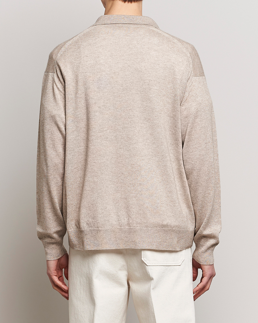 Herren | Pullover | Auralee | Cashmere/Silk Skipper Polo Beige