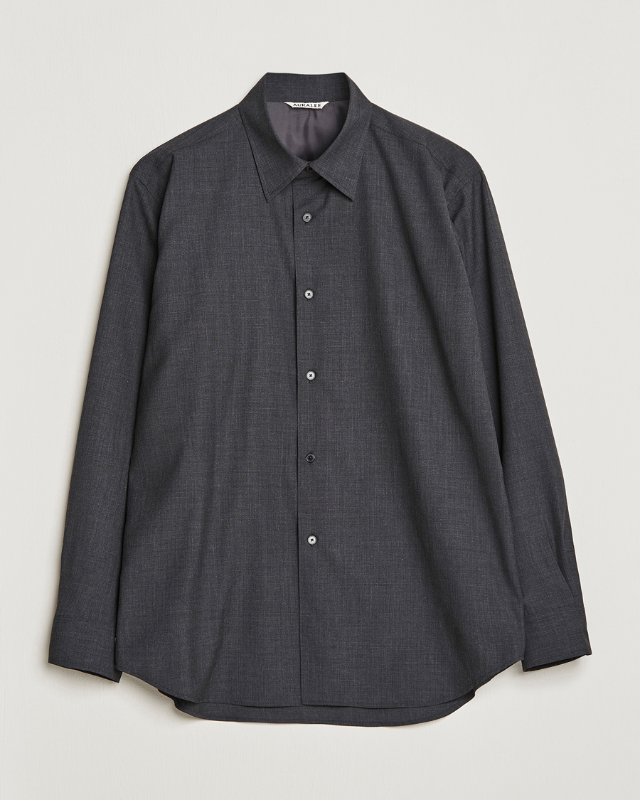 Herren | Hemden | Auralee | Tropical Wool Shirt Charcoal