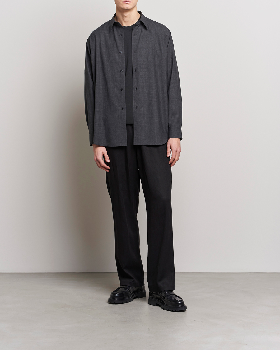 Herren | Hemden | Auralee | Tropical Wool Shirt Charcoal