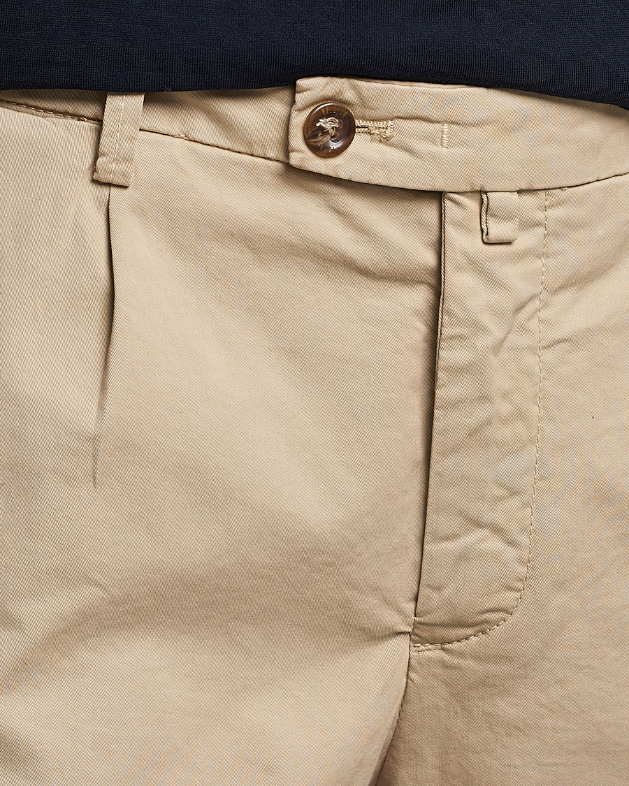 Herren | Shorts | Briglia 1949 | Pleated Cotton Shorts Beige