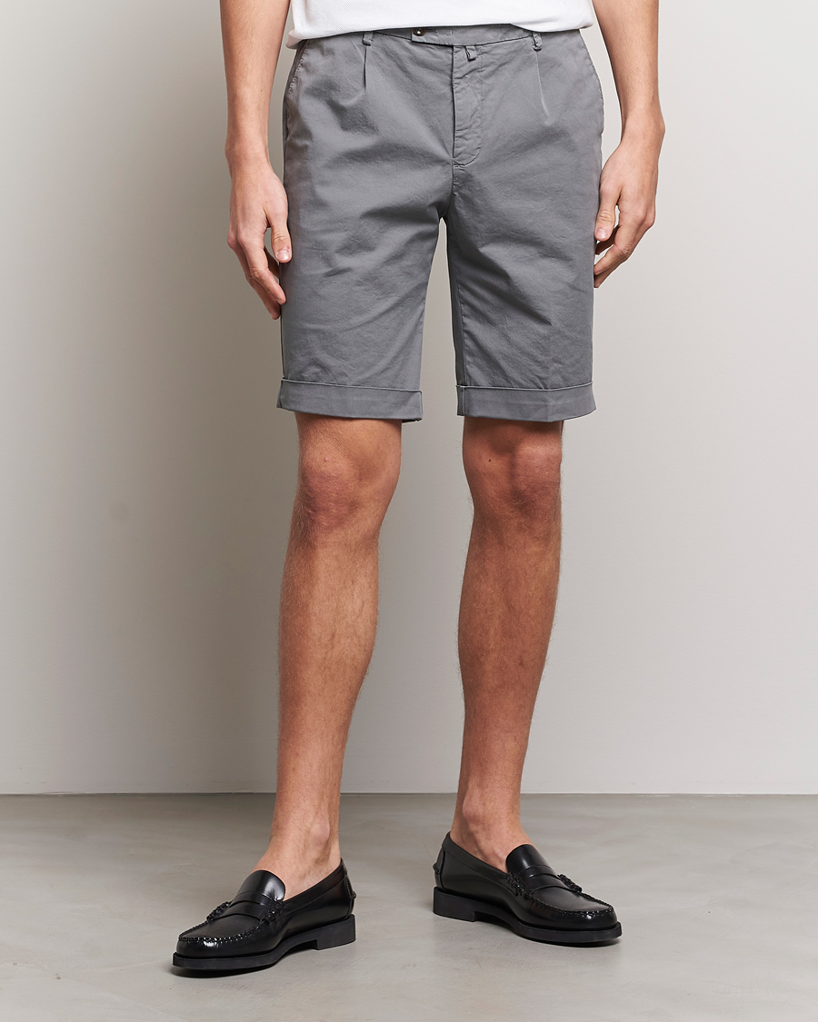 Herren | Shorts | Briglia 1949 | Pleated Cotton Shorts Grey