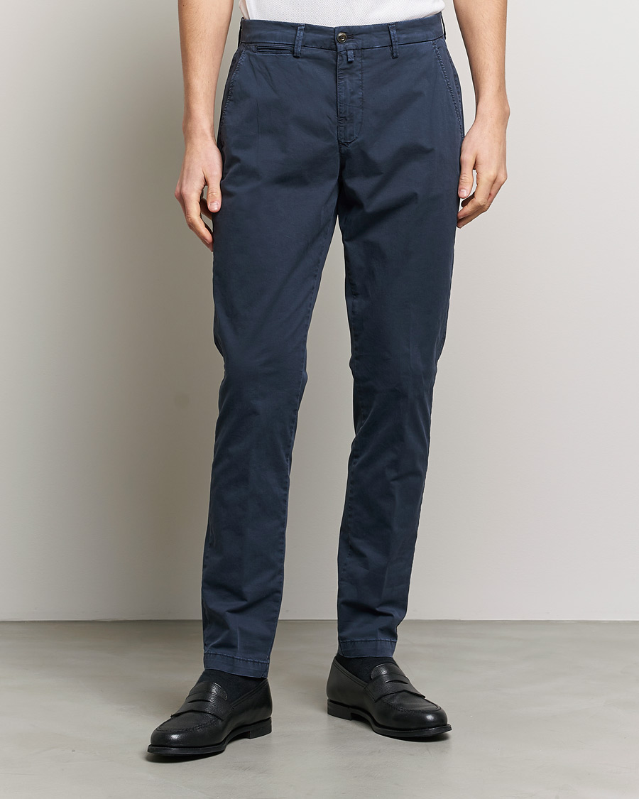 Herren | Hosen | Briglia 1949 | Tapered Fit Cotton Twill Stretch Chinos Navy
