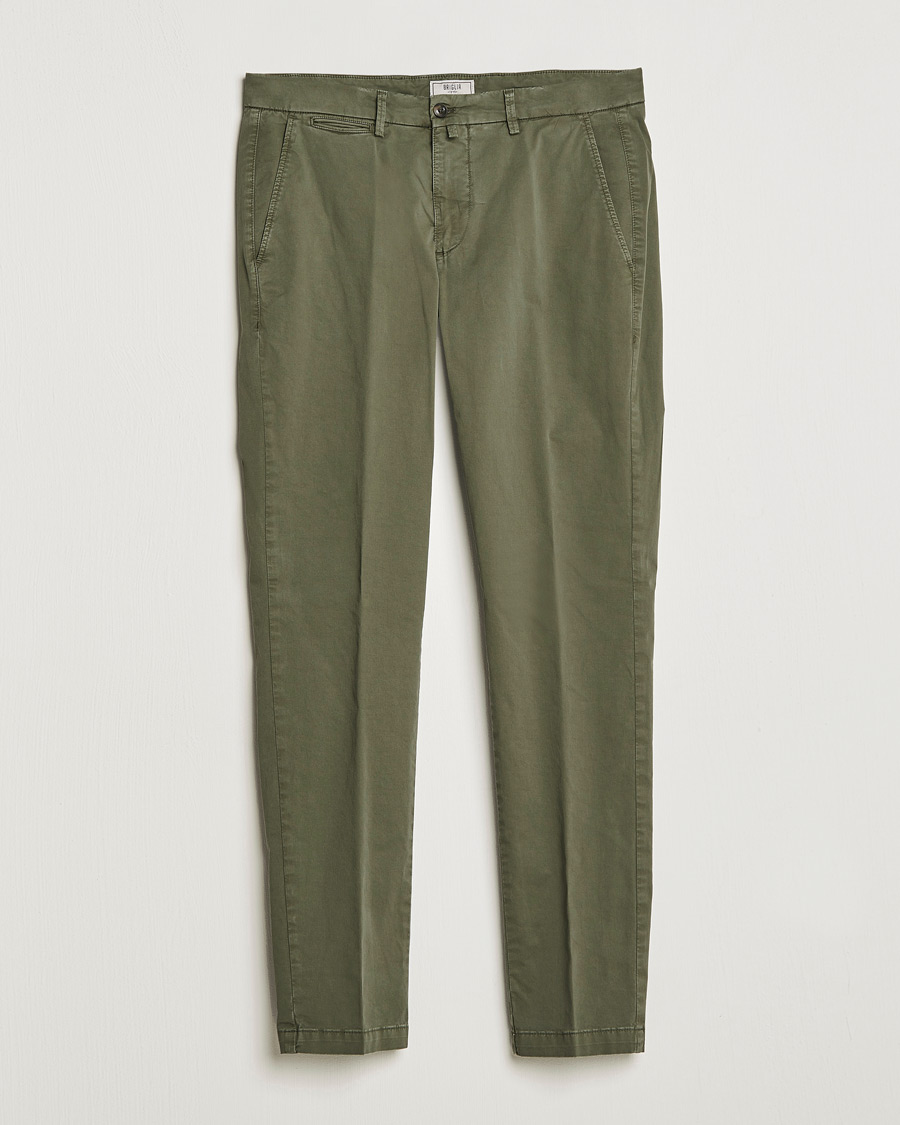 Herren | Hosen | Briglia 1949 | Tapered Fit Cotton Twill Stretch Chinos Olive