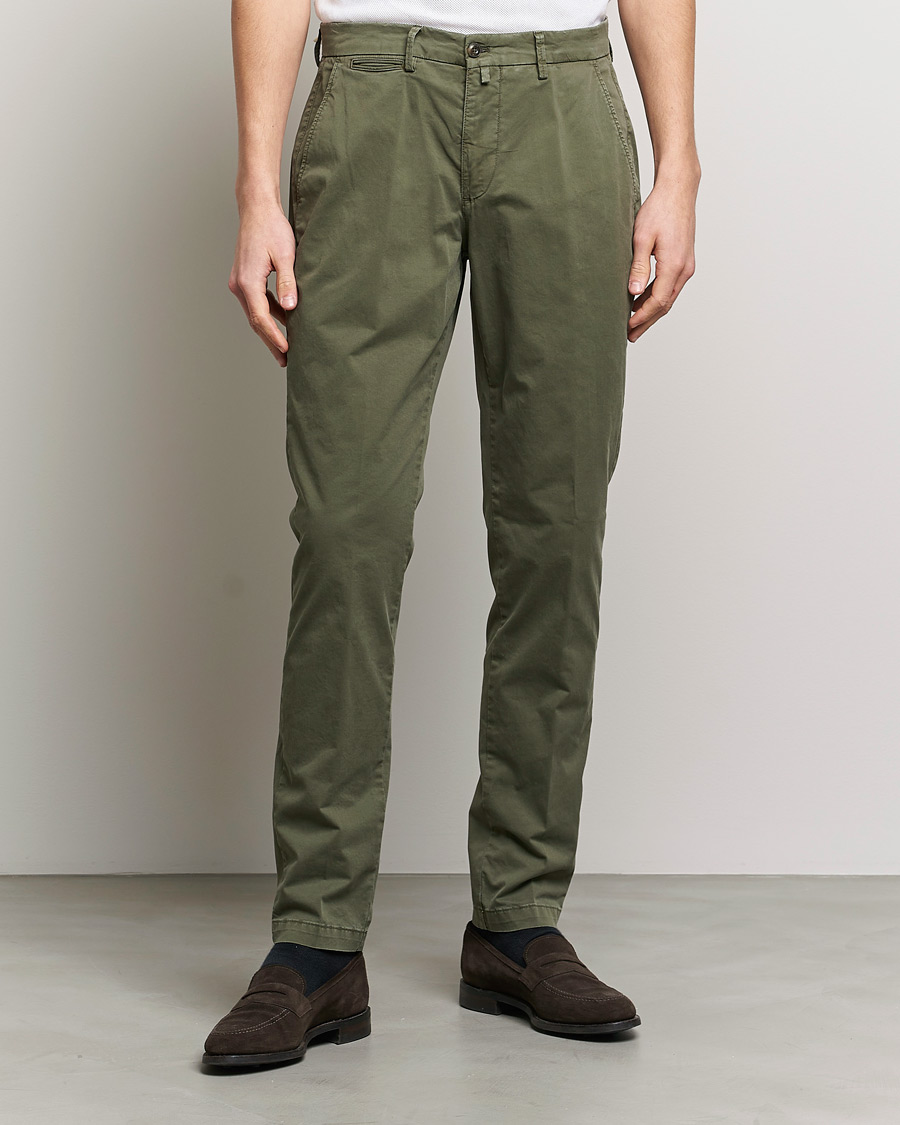 Herren | Hosen | Briglia 1949 | Tapered Fit Cotton Twill Stretch Chinos Olive