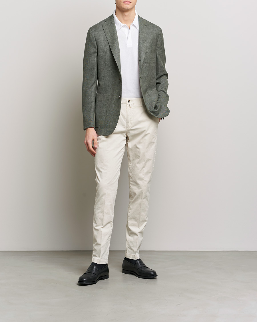 Herren | Hosen | Briglia 1949 | Tapered Fit Cotton Twill Stretch Chinos Cream