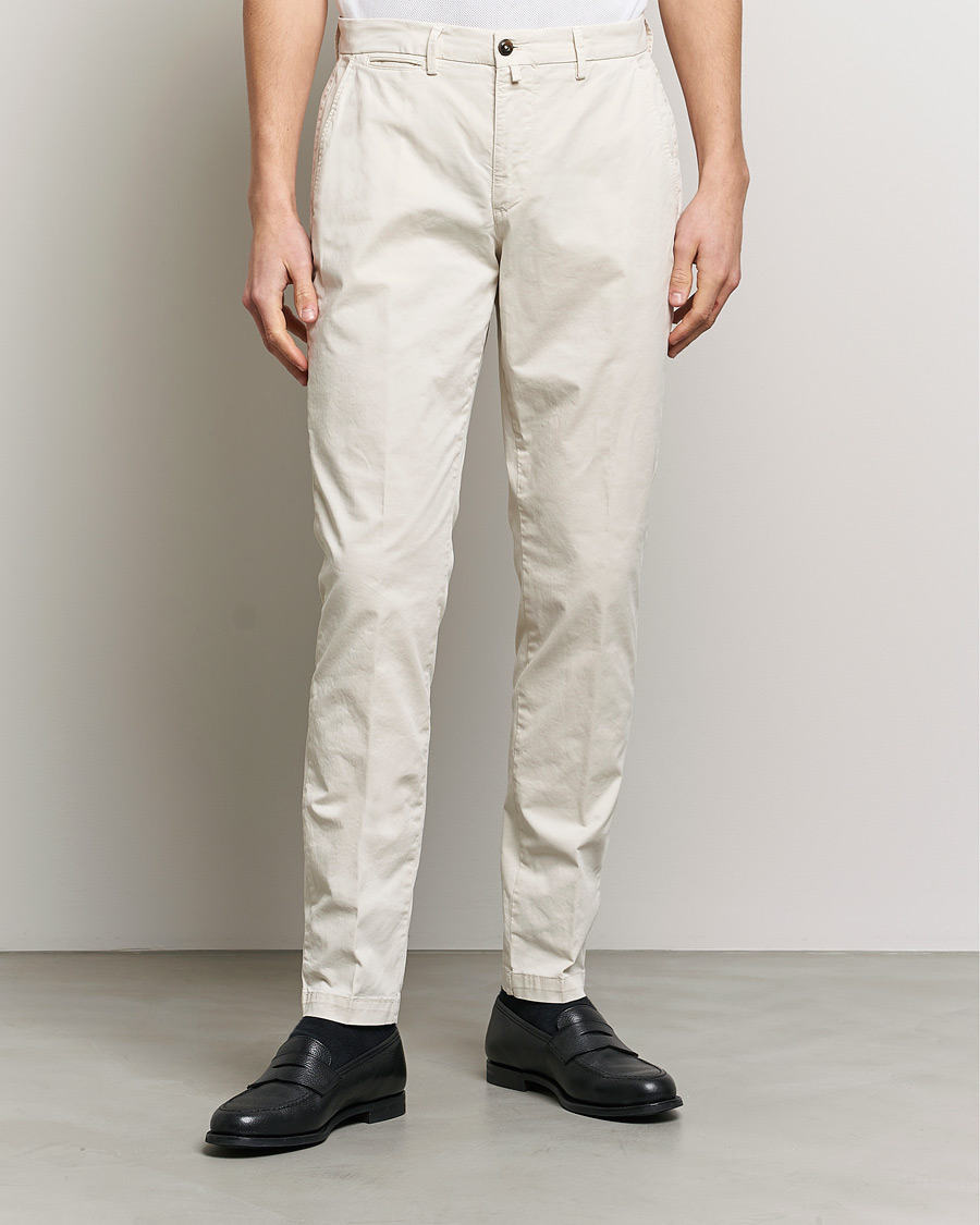Herren | Hosen | Briglia 1949 | Tapered Fit Cotton Twill Stretch Chinos Cream