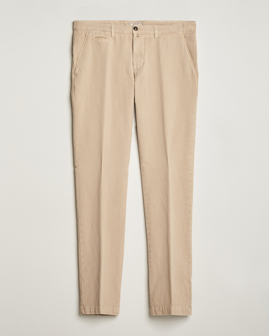 Herren | Hosen | Briglia 1949 | Slim Fit Diagonal Cotton Stretch Trousers Beige