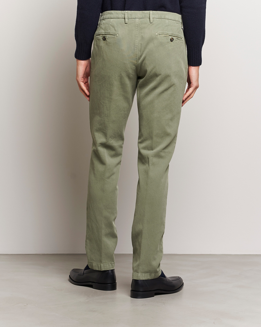 Herren | Hosen | Briglia 1949 | Slim Fit Diagonal Cotton Stretch Trousers Olive