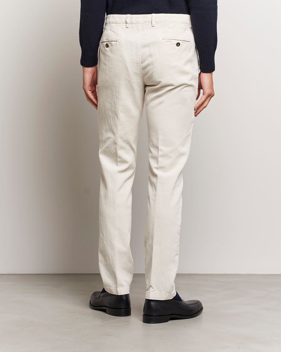 Herren | Hosen | Briglia 1949 | Slim Fit Diagonal Cotton Stretch Trousers Cream