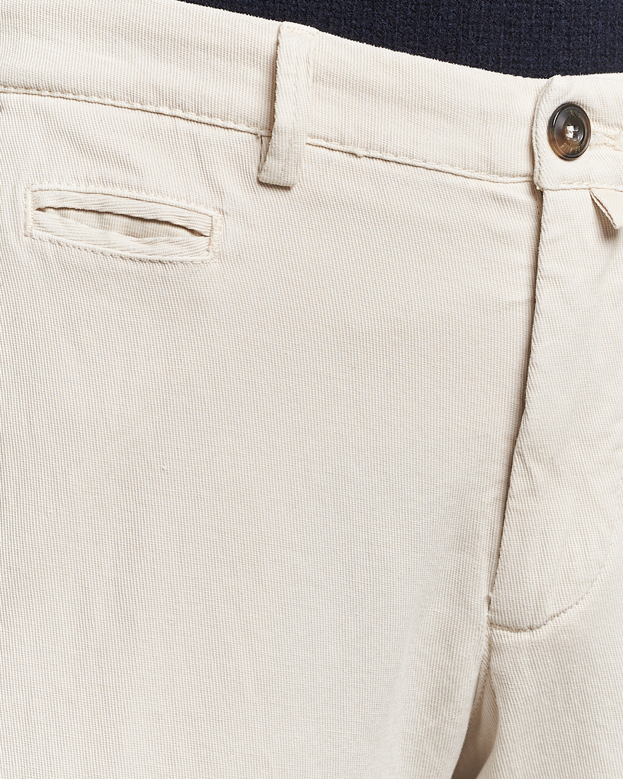 Herren | Hosen | Briglia 1949 | Slim Fit Diagonal Cotton Stretch Trousers Cream
