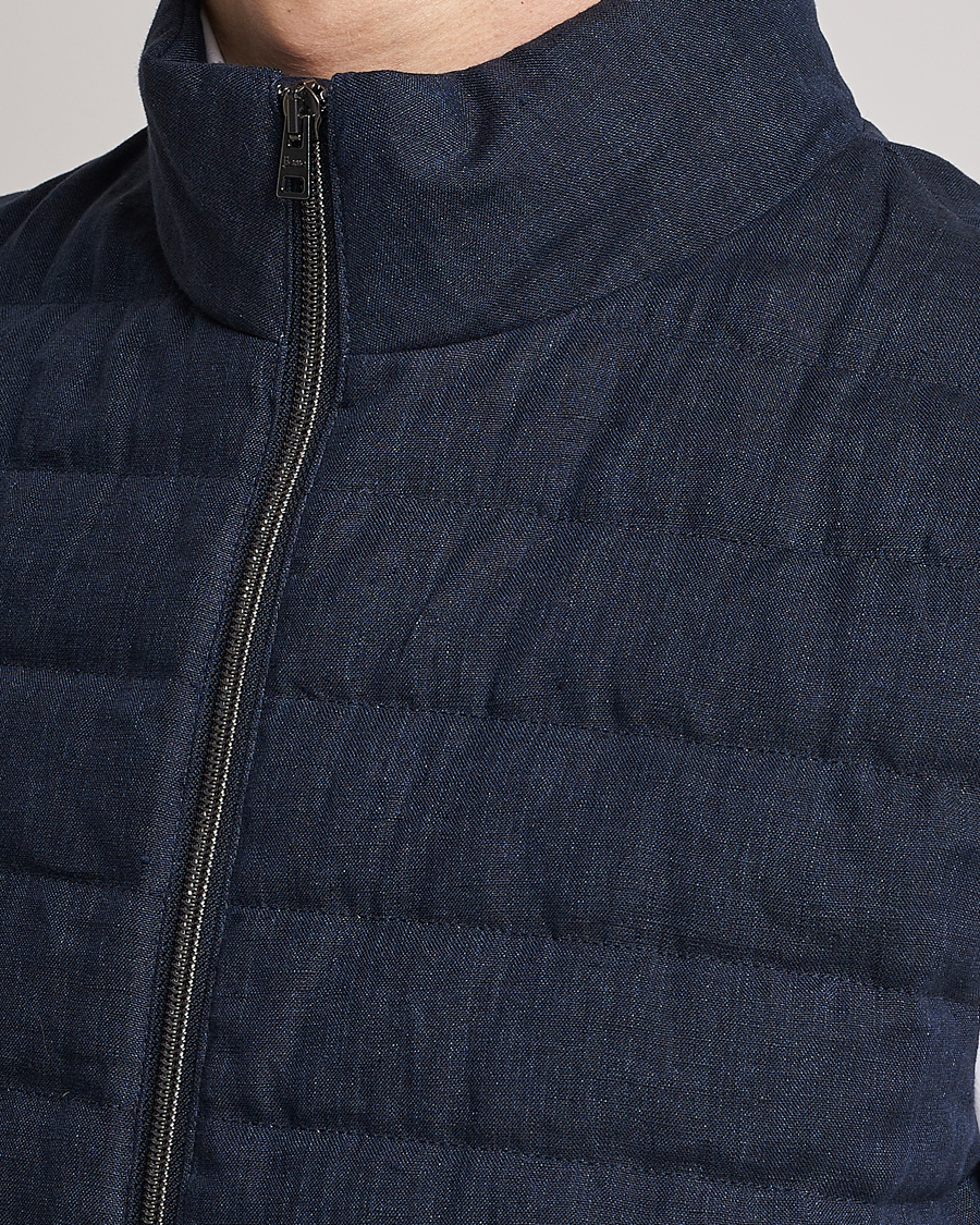 Herren | Westen | Herno | Padded Linen Vest Navy