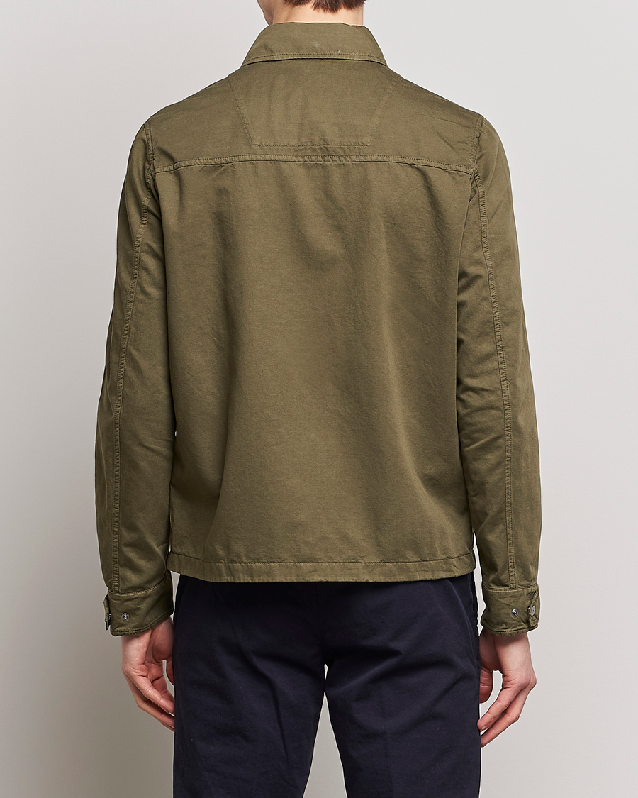 Herren | Jacken | Herno | Washed Cotton/Linen Shirt Jacket Army Green