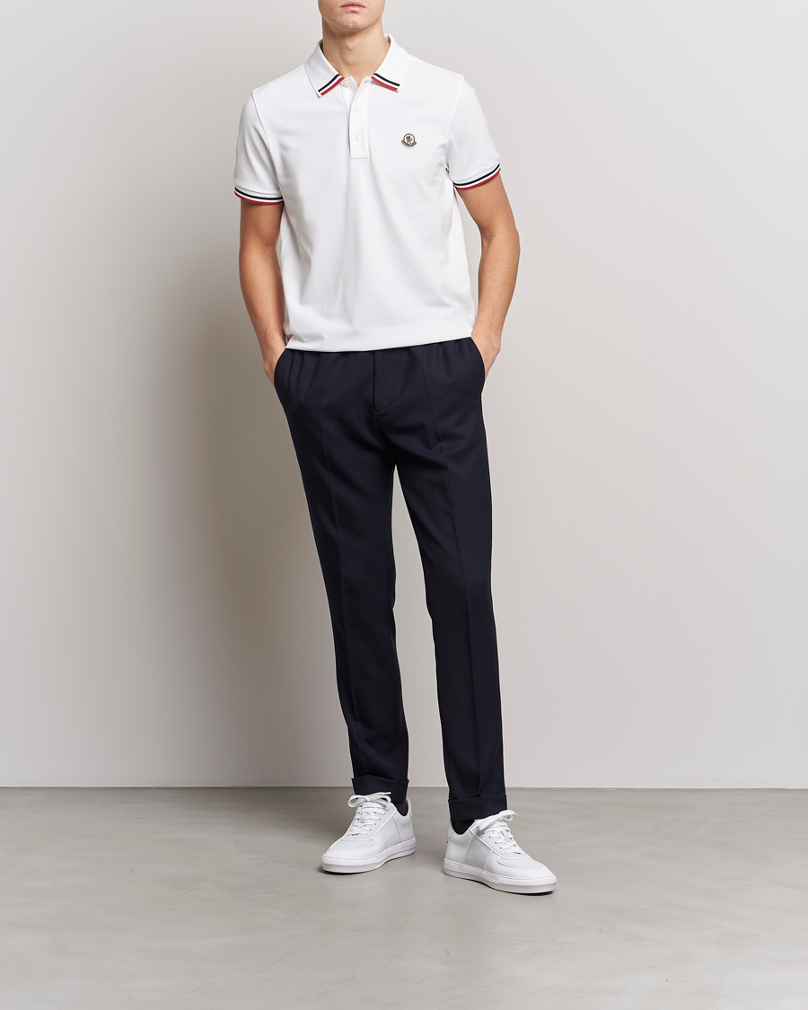 Herren | Poloshirts | Moncler | Tricolor Rib Polo  White