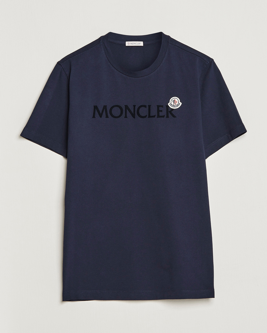 Herren | T-Shirts | Moncler | Lettering T-Shirt Navy