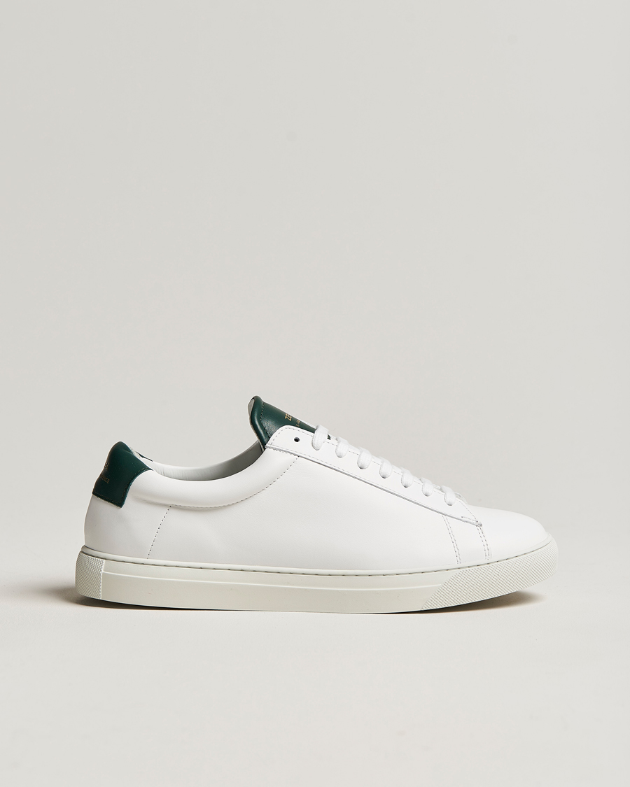 Herren | Zespà ZSP4 Nappa Leather Sneakers White/Dark Green | Zespà | ZSP4 Nappa Leather Sneakers White/Dark Green