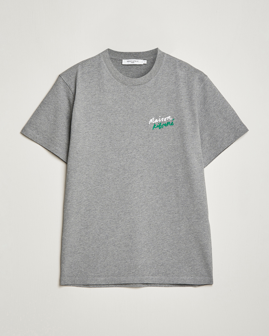 Herren | T-Shirts | Maison Kitsuné | Mini Handwriting Tee Grey Melange