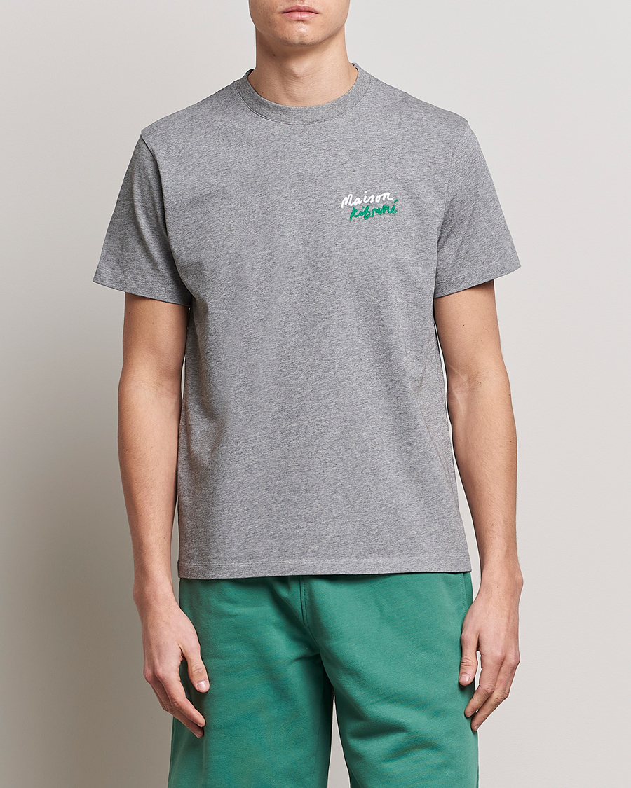 Herren | T-Shirts | Maison Kitsuné | Mini Handwriting Tee Grey Melange