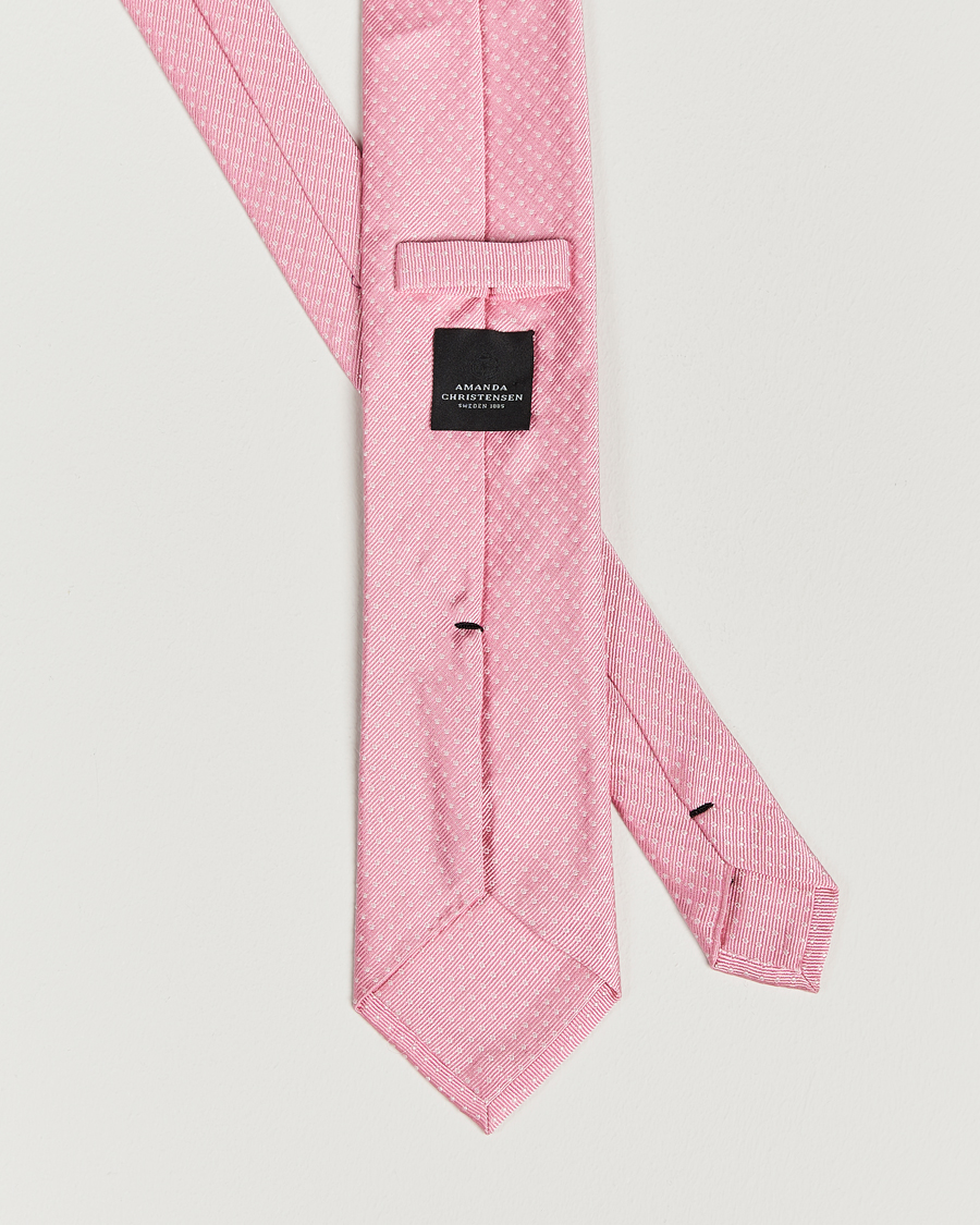Herren | Amanda Christensen Micro Dot Classic Tie 8 cm Pink/White | Amanda Christensen | Micro Dot Classic Tie 8 cm Pink/White