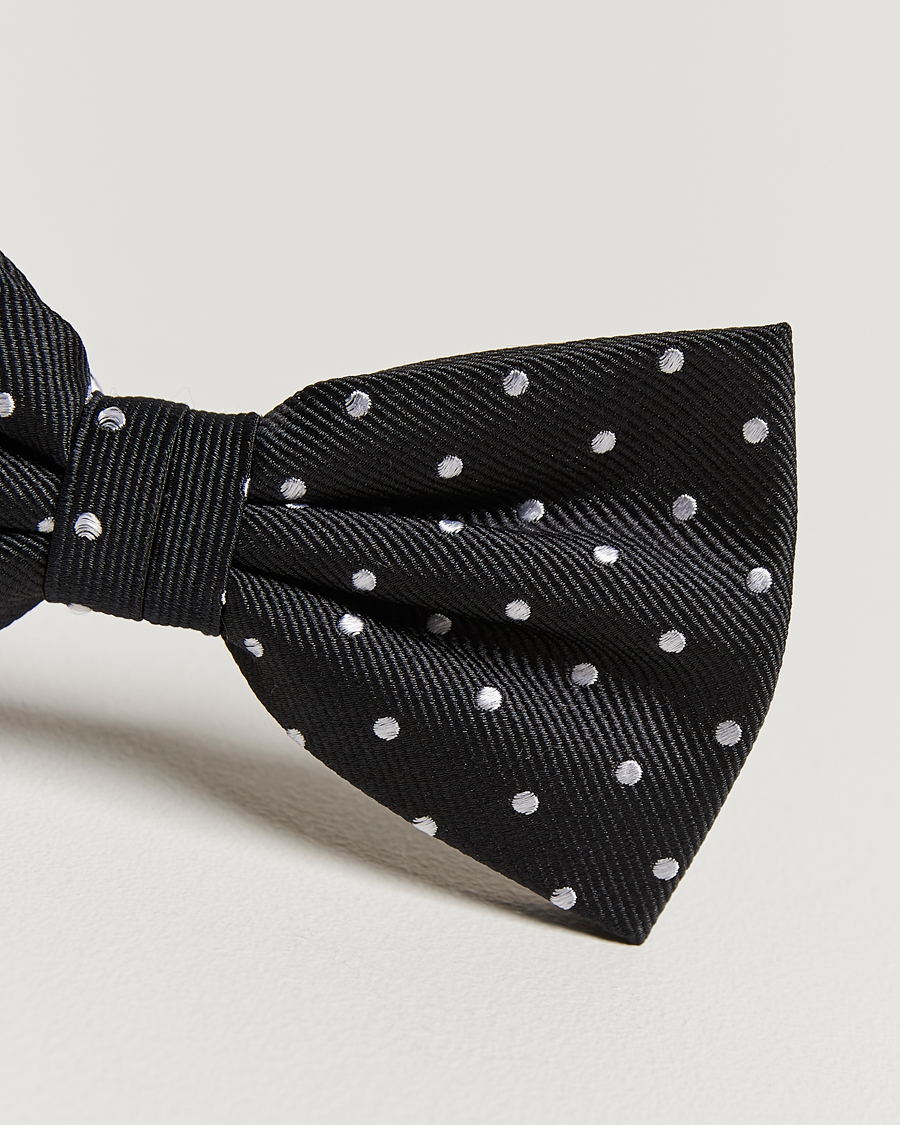 Herren | Amanda Christensen Dot Pre Tie Silk Black/White | Amanda Christensen | Dot Pre Tie Silk Black/White
