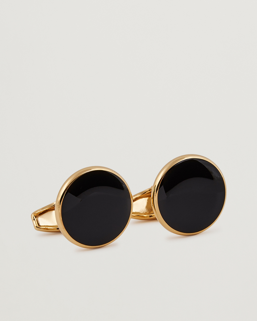 Herren | Manschettenknöpfe | Amanda Christensen | Cufflink & Shirt Studs Set Black/Gold