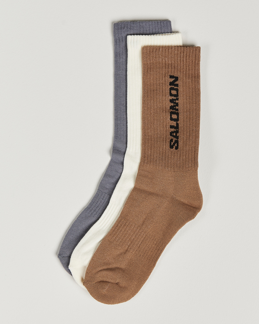 Herren | Unterwäsche | Salomon | Everyday Crew 3-Pack Socks Grey/White/Beige