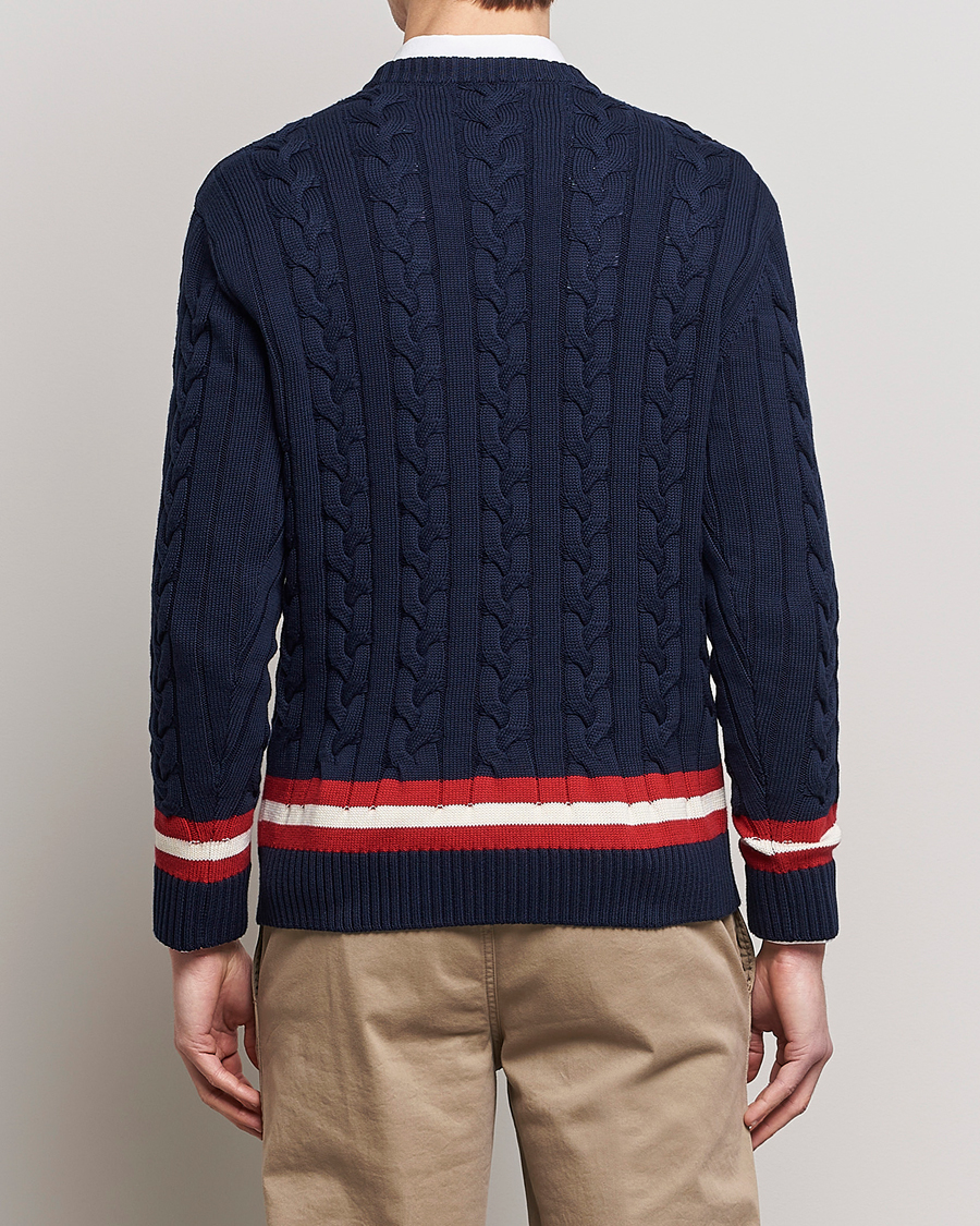 Herren | Pullover | Baracuta | Cotton Cable Crew Neck Navy