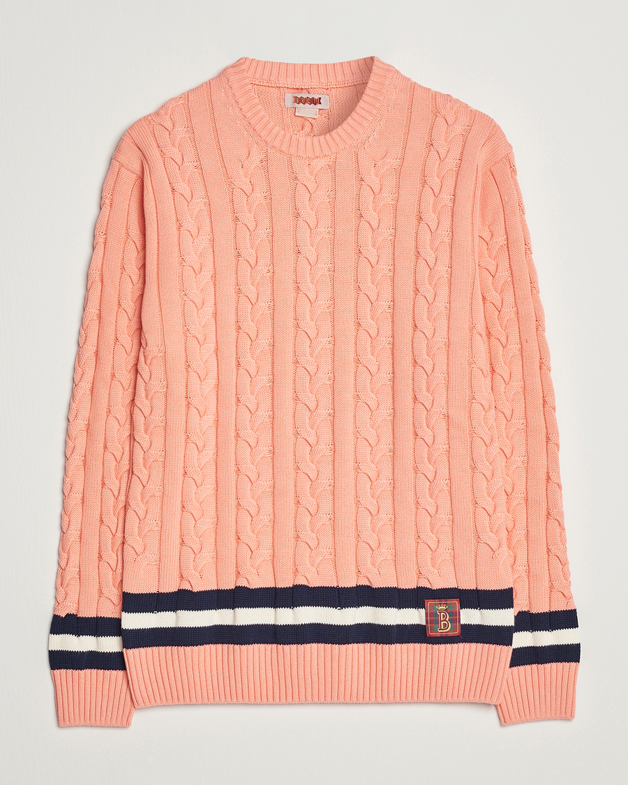 Herren | Pullover | Baracuta | Cotton Cable Crew Neck Flamingo