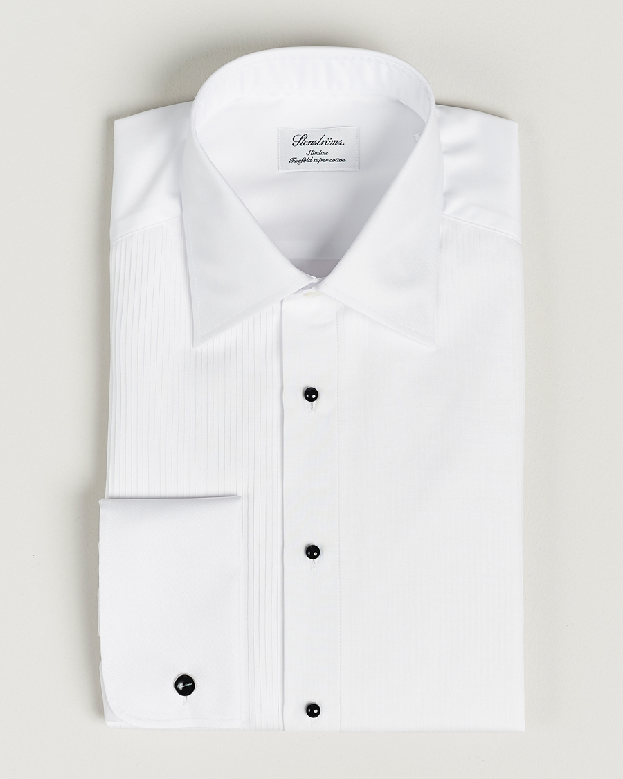 Herren | Hemden | Stenströms | Slimline Open Smoking Shirt White