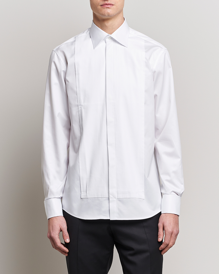 Herren | Hemden | Stenströms | Fitted Body Smoking Shirt White