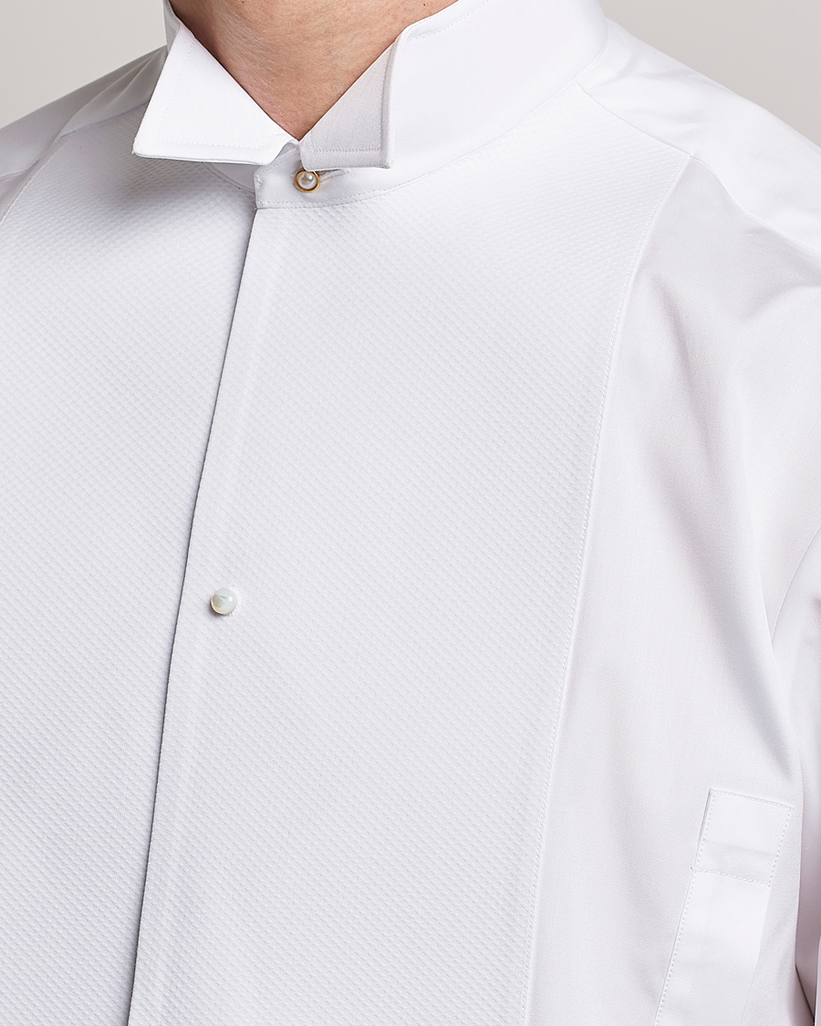 Herren | Black Tie | Stenströms | Fitted Body XL Sleeve Stand Up Collar Evening Shir White