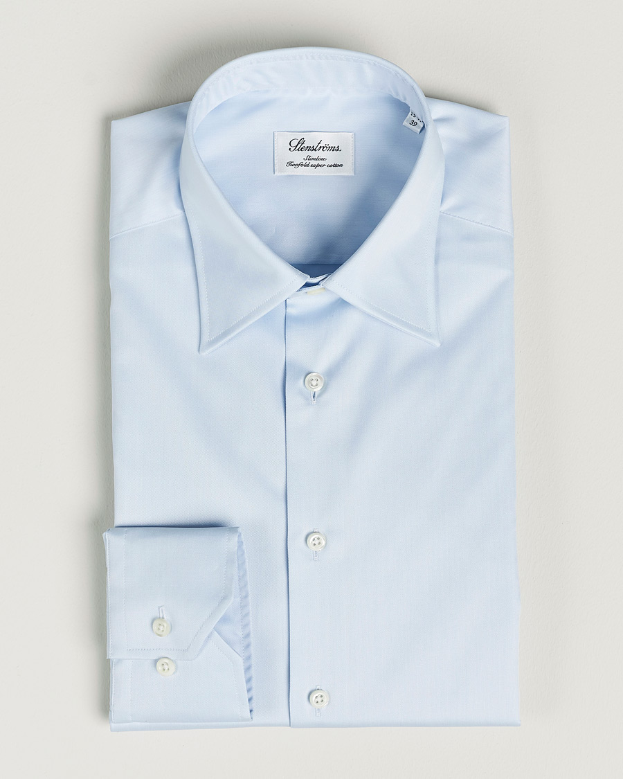 Herren | Hemden | Stenströms | Slimline Kent Collar Shirt Light Blue