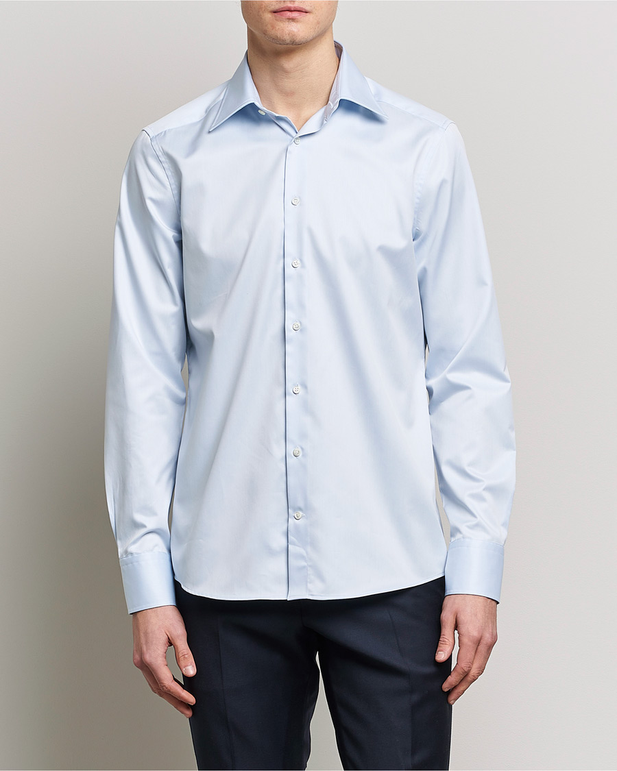 Herren | Hemden | Stenströms | Slimline Kent Collar Shirt Light Blue