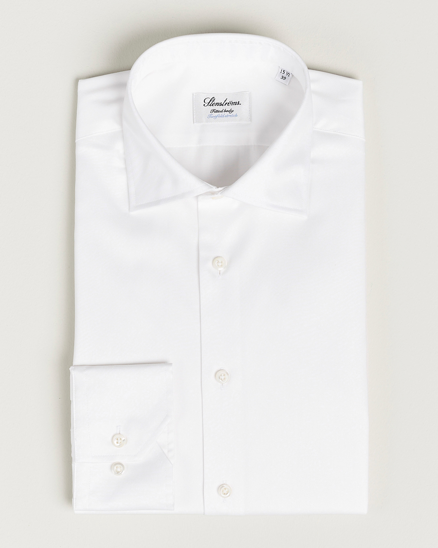 Herren | Hemden | Stenströms | Slimline Twofold Stretch Shirt White