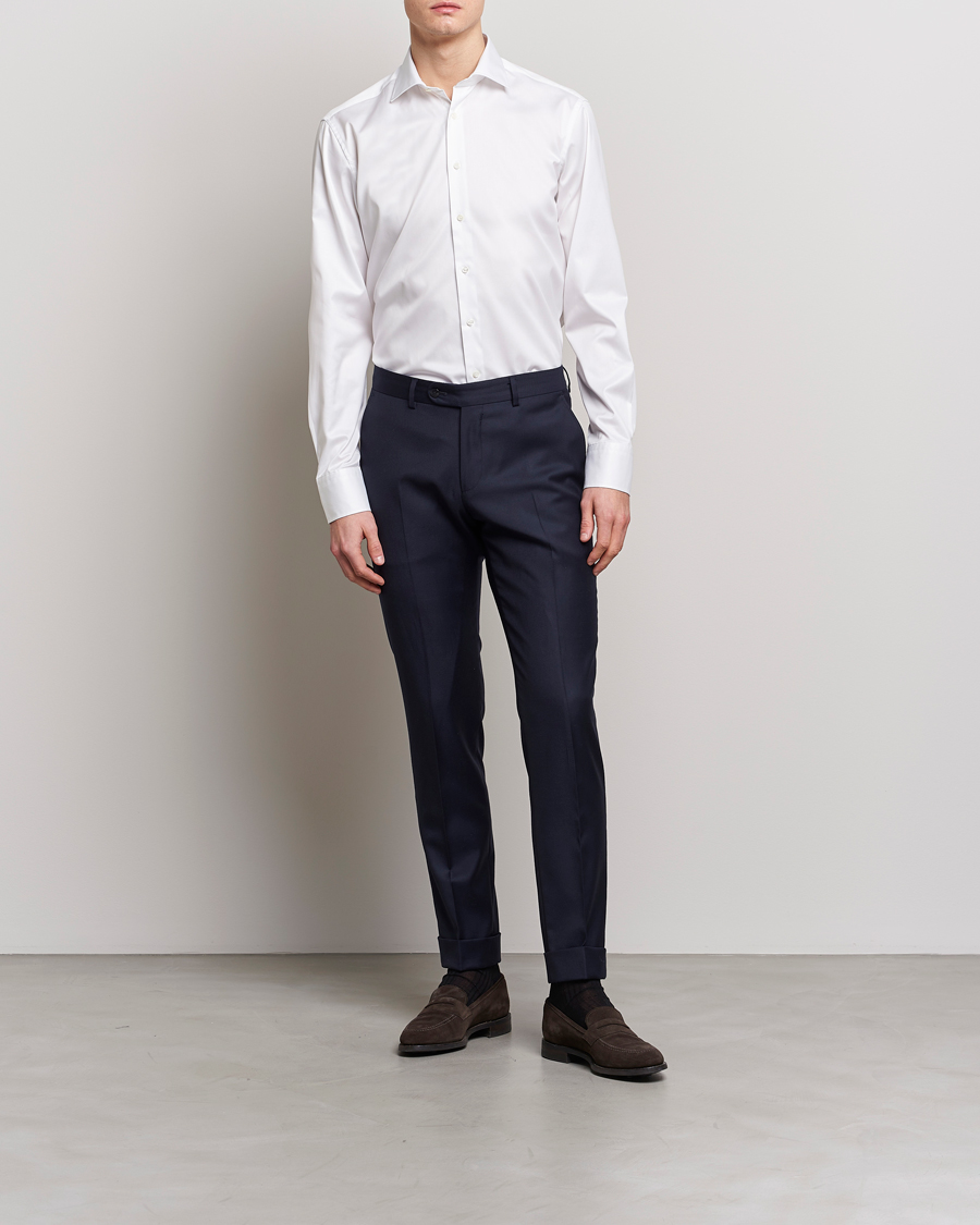 Herren | Formelle Hemden | Stenströms | Slimline Twofold Stretch Shirt White
