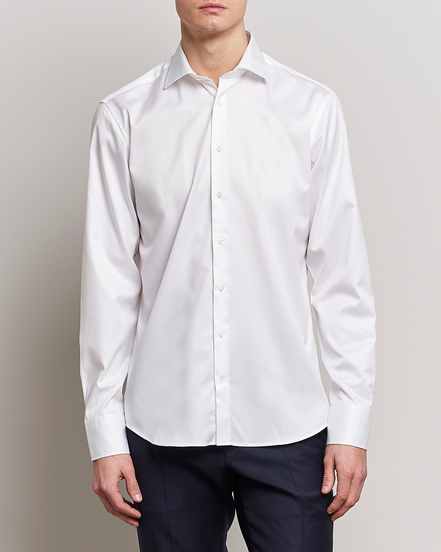 Herren | Hemden | Stenströms | Slimline Twofold Stretch Shirt White