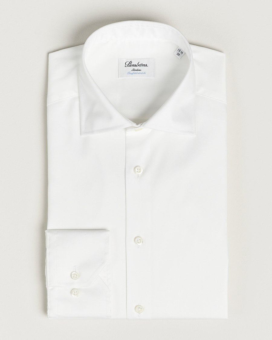 Herren | Hemden | Stenströms | Fitted Body Twofold Stretch Shirt White