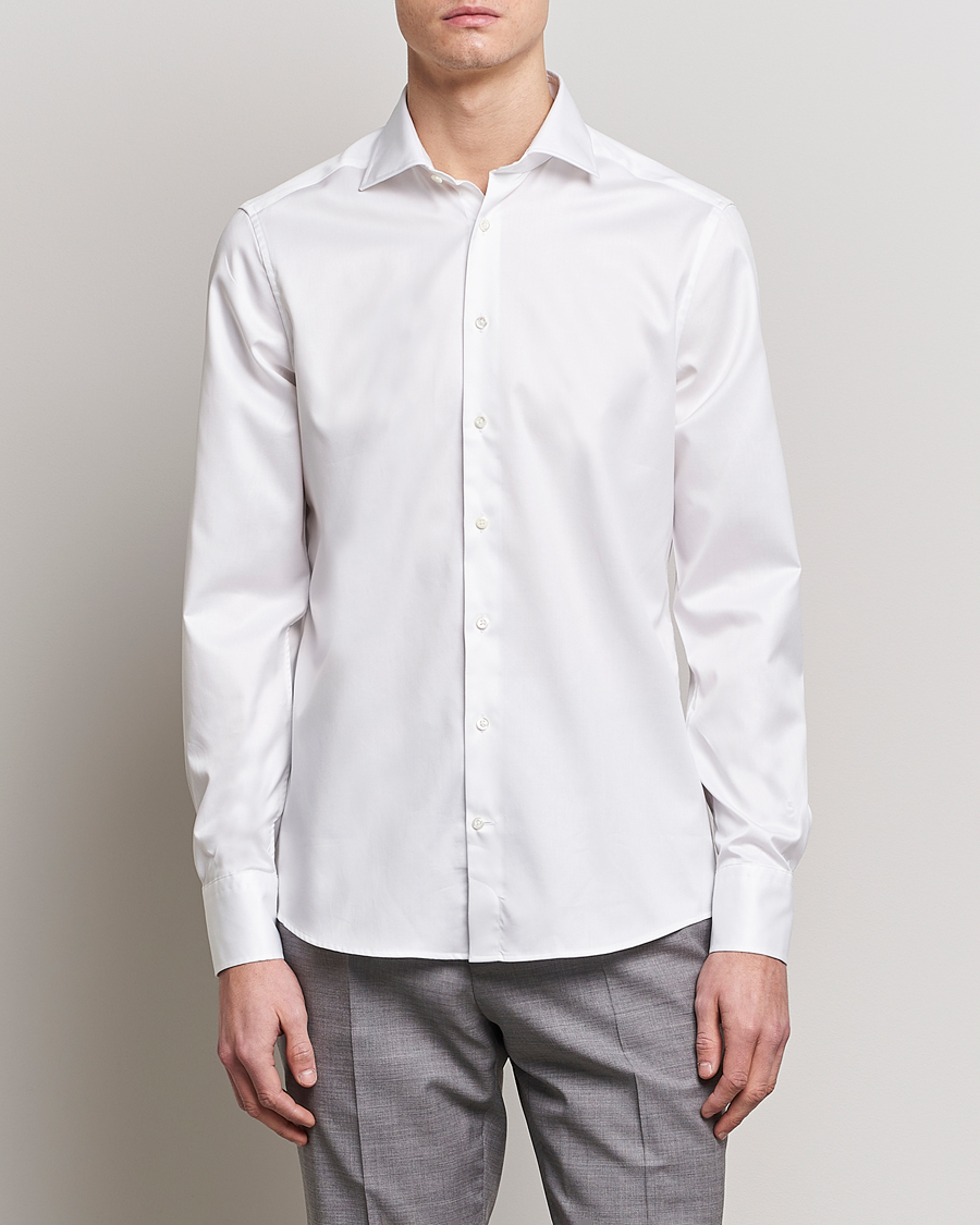 Herren | Hemden | Stenströms | Fitted Body Twofold Stretch Shirt White
