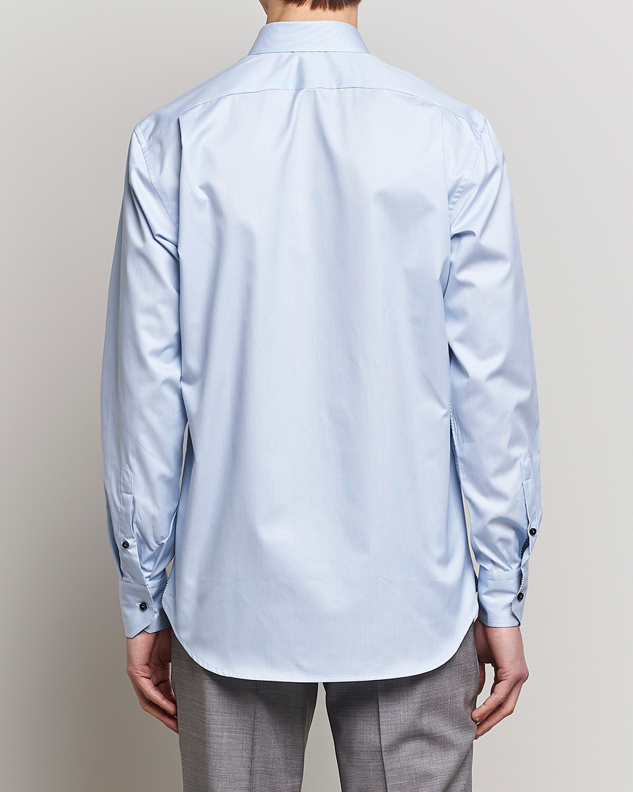 Herren | Hemden | Stenströms | Fitted Body Contrast Cotton Shirt White/Blue