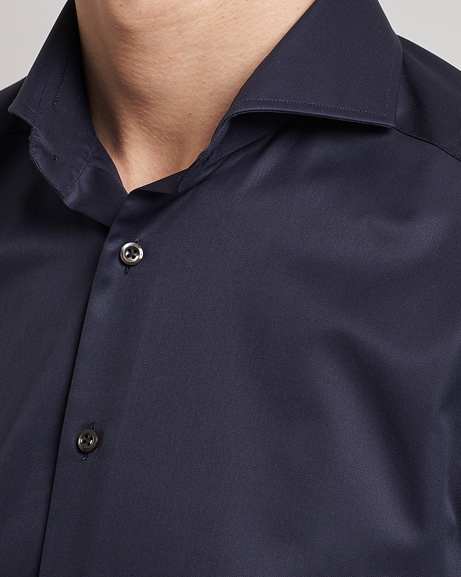 Herren | Hemden | Stenströms | Slimline Extreme Cut Away Shirt Navy