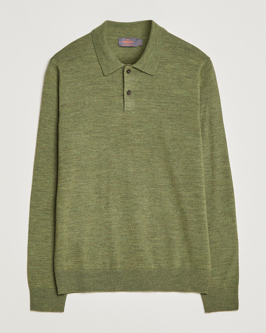 Herren | Pullover | Morris | Merino Knitted Polo Olive