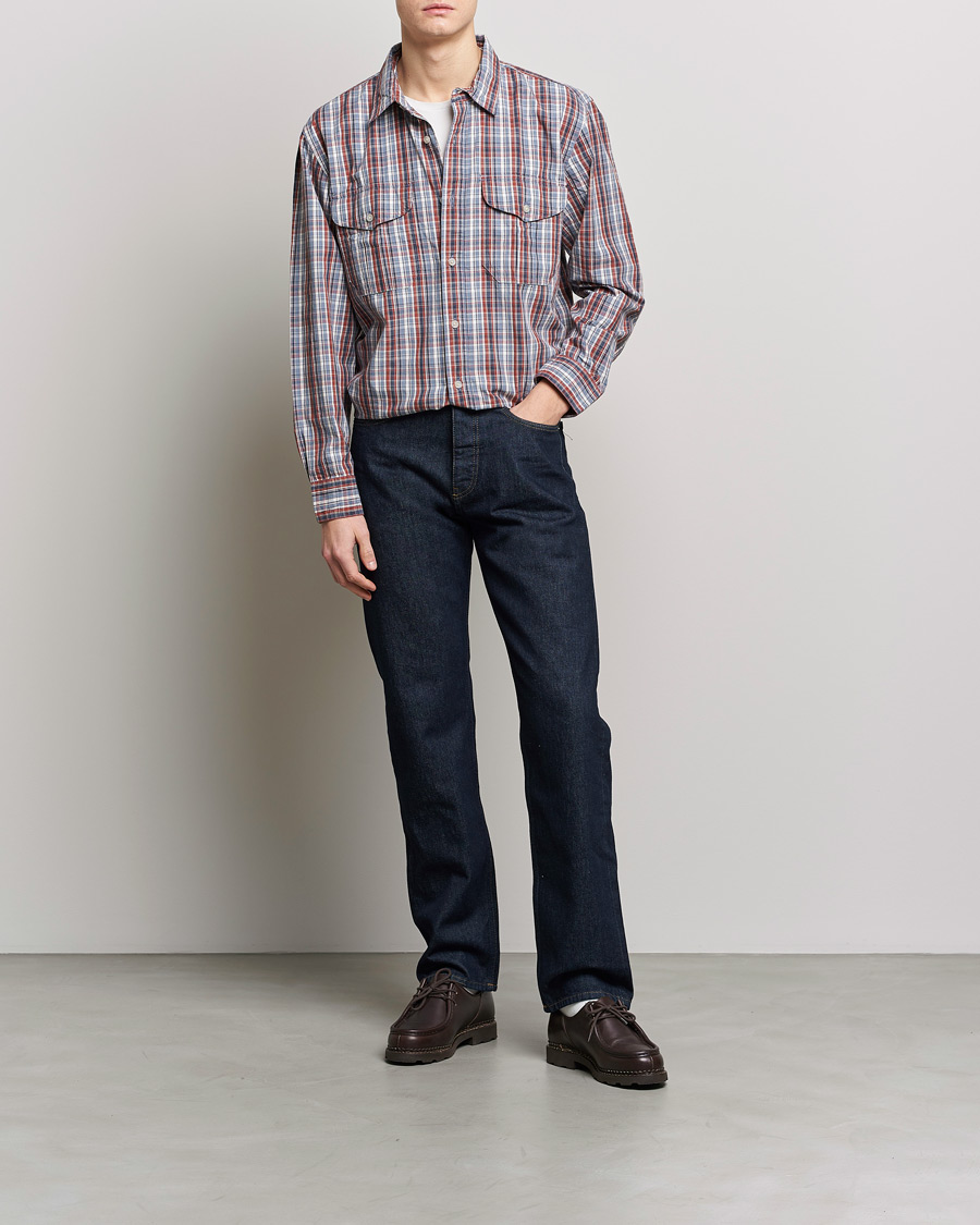 Herren | Hemden | Filson | Washed Feather Cloth Shirt Navy/Iron/Ivory