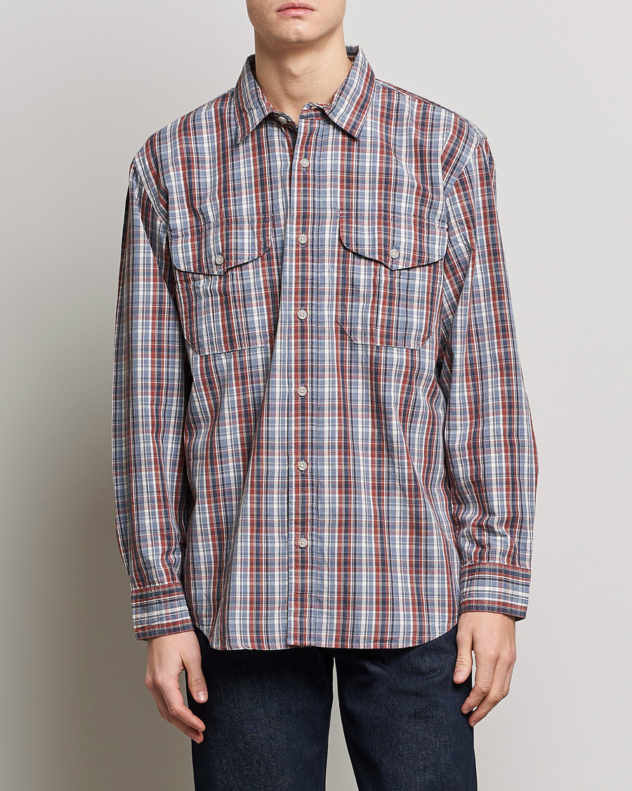 Herren | Hemden | Filson | Washed Feather Cloth Shirt Navy/Iron/Ivory