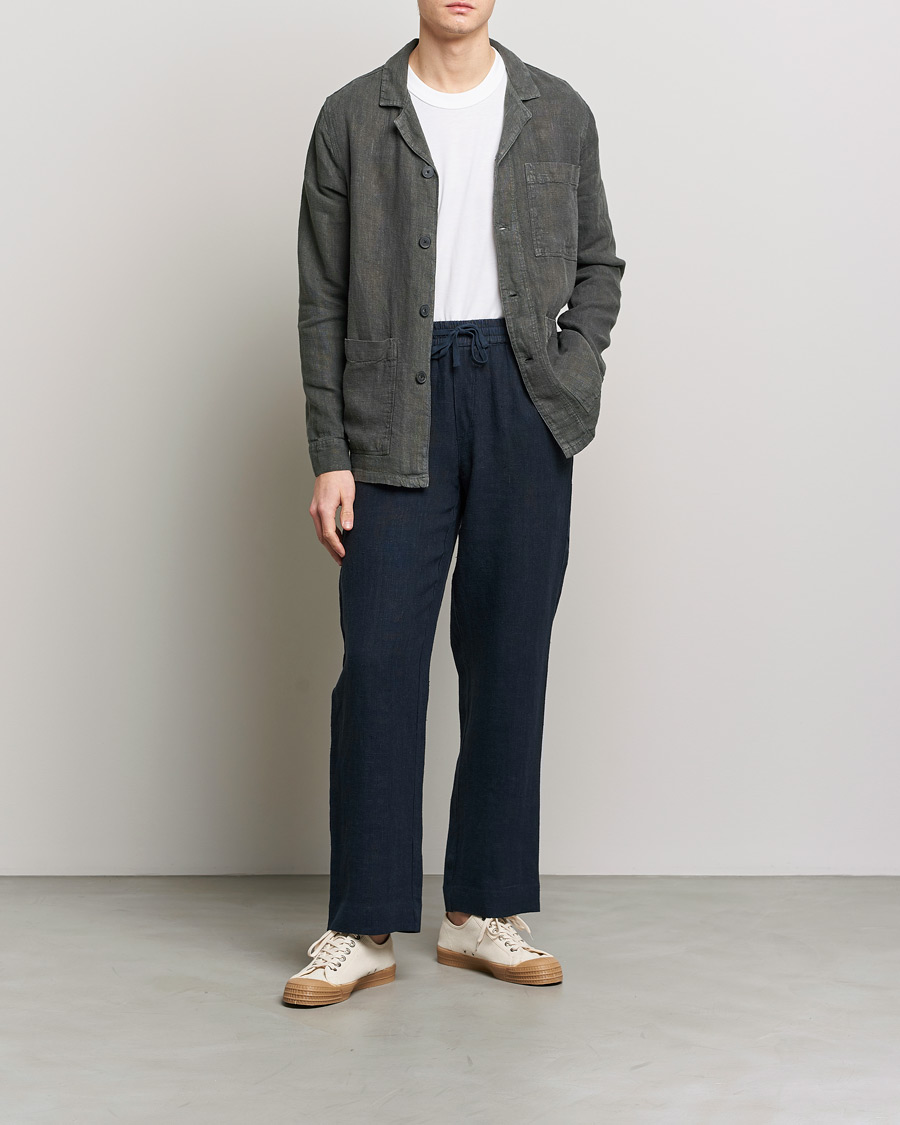 Herren | Hemden | A Day's March | Bangher Linen Overshirt Olive