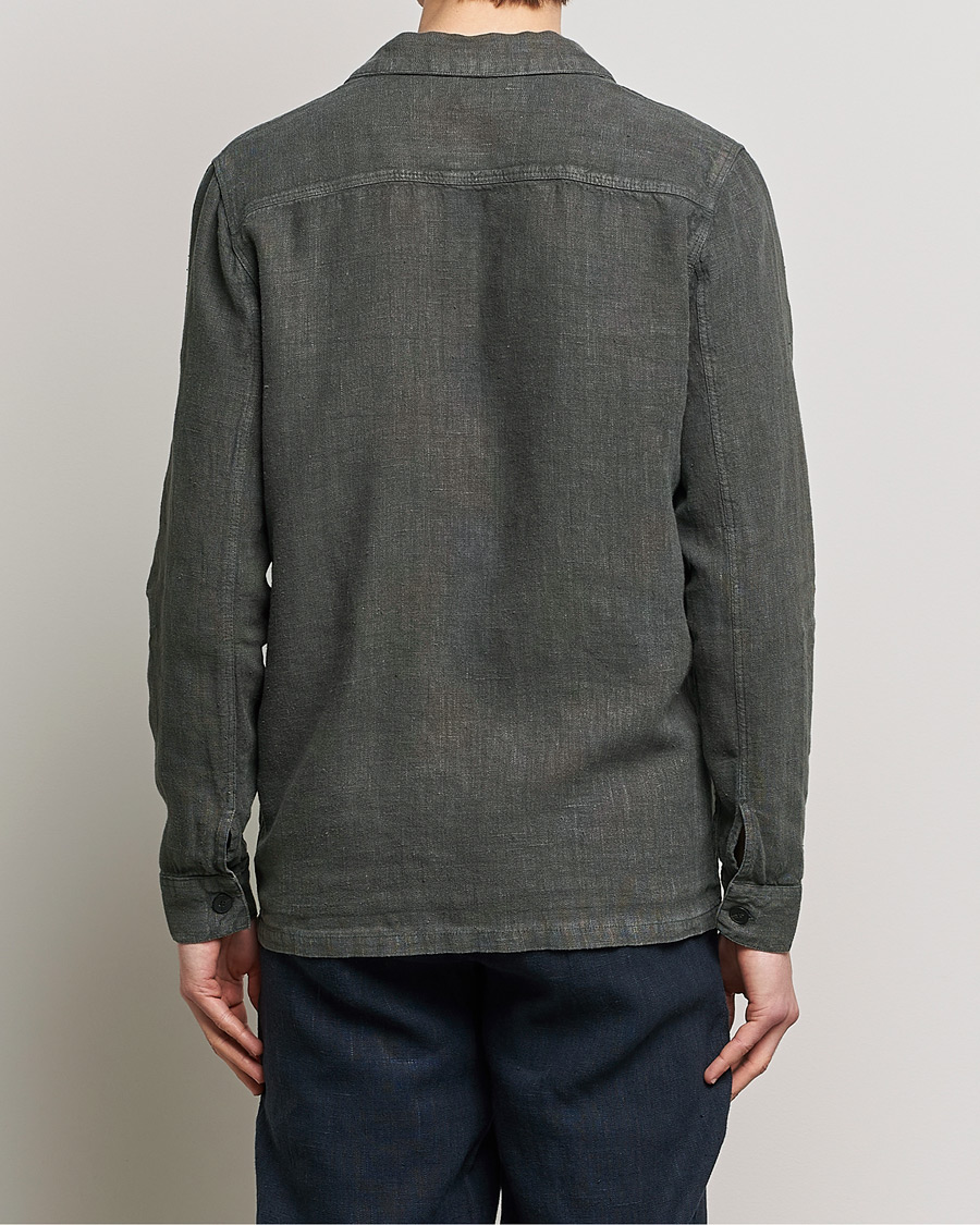 Herren | Hemden | A Day's March | Bangher Linen Overshirt Olive