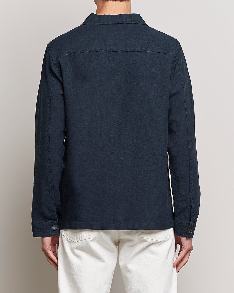 Herren | Hemden | A Day's March | Original Linen Overshirt Navy